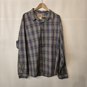 WRANGLER Vintage "Jeans Co" Men's Size 3X Large 100% cotton plaid button shirt